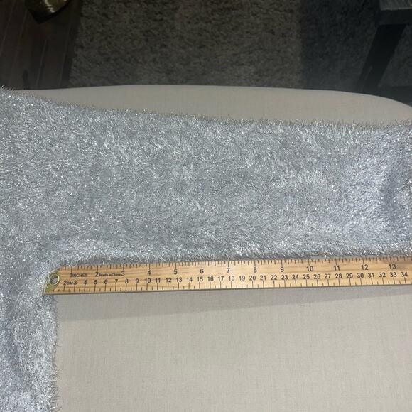 TOMMY HILFIGER FURY TINSEL METALLIC GRAY OPEN CARDIGAN SWEATER SIZE XL - Picture 6 of 10